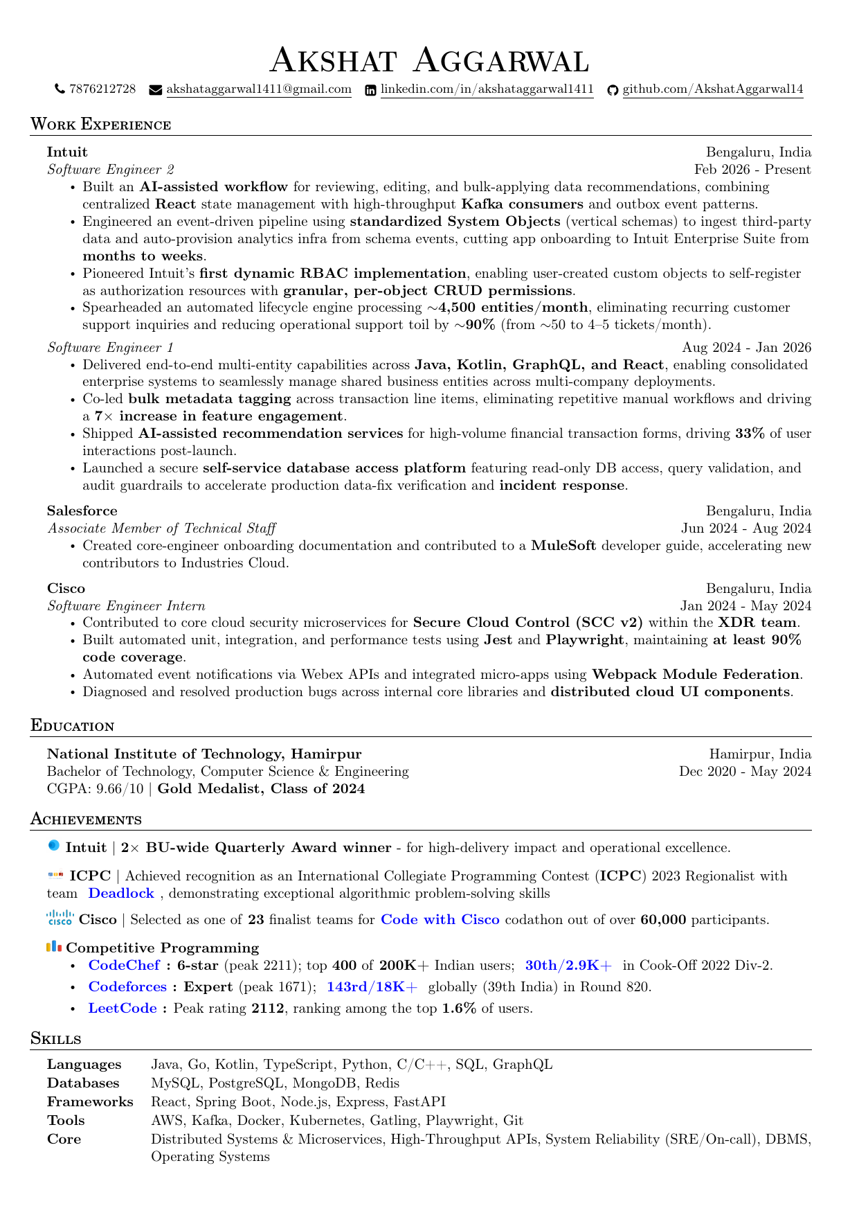 Akshat Aggarwal resume preview. Tap to open the PDF.